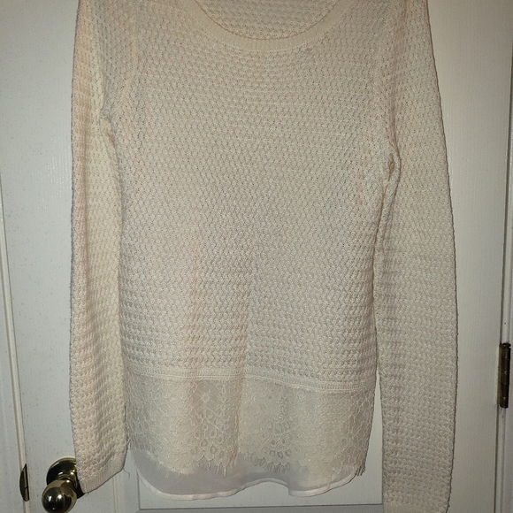 Lucky Brand M Sweater w/ Lace Trim - Picture 3 of 7